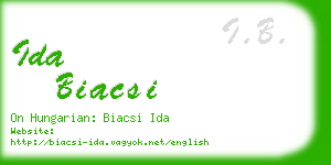 ida biacsi business card